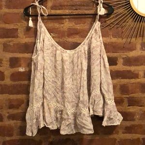 Floral tie shoulder top